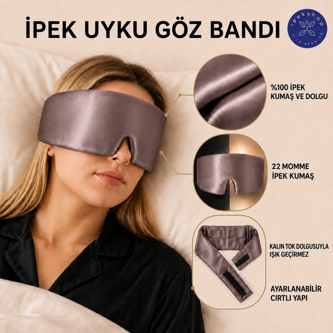 Büyük Lotus İpek Uyku Göz Bandı