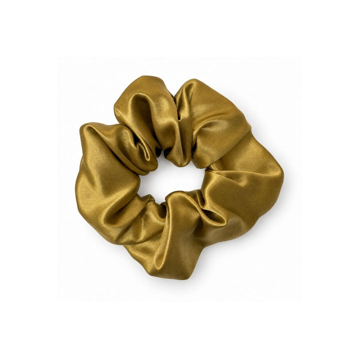 Saf İpek Altın Toka Scrunchie Orta Boy
