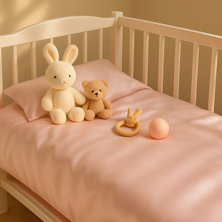 Premium Pembe İpek Bebek Yorganı Karyola